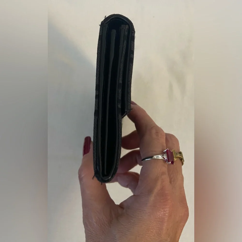 Authentic FENDI Zucchino Print Canvas Leather Black Long Wallet 8M0021 - Picture 3 of 16